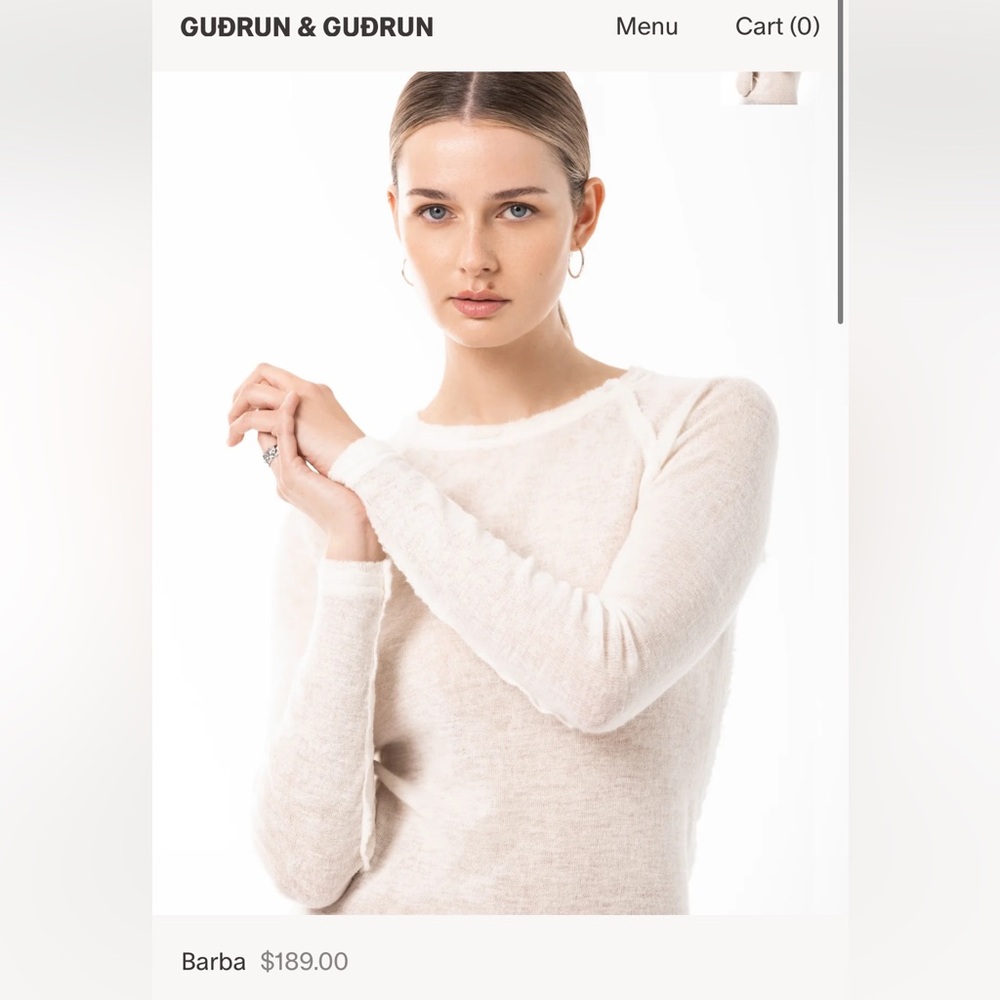 Women's Cream Crew Neck Sweater